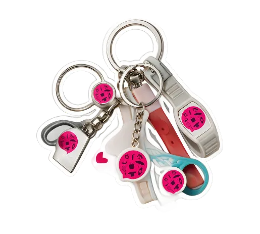 Clés USB personnalisables forme cœur avec logo rose et boucles métalliques