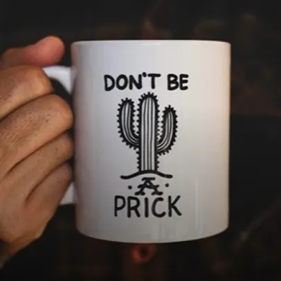 Mug personnalisé humoristique avec cactus et message anti-stress