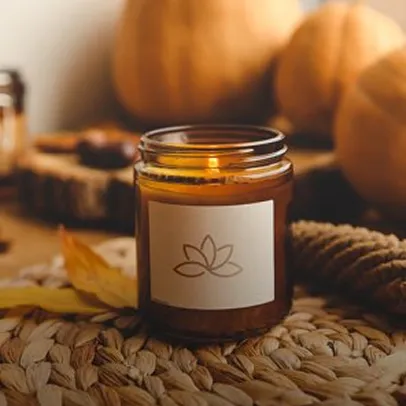 Pot en verre personnalisé avec étiquette à motif floral pour produits artisanaux ou cosmétiques